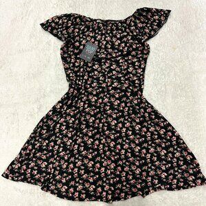 Off Shoulder Dress Womens L/XL Color Floral Off the Shoulder Sun Dress Strech